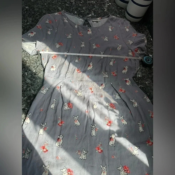 Oliver Bonas Violet Rufus Frenchie Dog Print Dress French Bulldogs Size 10 M - Picture 7 of 16